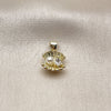 Dije Elegante 05.459.0054 Oro Laminado, Diseño de Concha y Gota, con Zirconia Cubica Blanca y Perla Marfil, Pulido, Tono Dorado