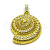 Dije Elegante 05.459.0062 Oro Laminado, Diseño de Caracol, Pulido, Tono Dorado