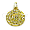 Dije Elegante 05.459.0064 Oro Laminado, Diseño de Caracol, Pulido, Tono Dorado