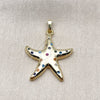 Dije Elegante 05.459.0071 Oro Laminado, Diseño de Estrella, con Zirconia Cubica Blanca, Pulido, Tono Dorado