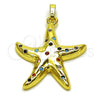 Dije Elegante 05.459.0071 Oro Laminado, Diseño de Estrella, con Zirconia Cubica Blanca, Pulido, Tono Dorado