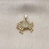 Dije Elegante 05.459.0072 Oro Laminado, con Zirconia Cubica Blanca y Rubi, Pulido, Tono Dorado