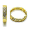 Argolla Huggie 02.210.0056.3.30 Oro Laminado, con Zirconia Cubica Blanca y Micro PaveBlanca, Pulido, Dorado