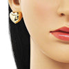 Arete Dormilona 02.385.0048 Oro Laminado, Diseño de Chunky, Pulido, Dorado