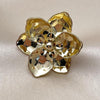 Anillo Elegante 01.213.0069 Oro Laminado, Diseño de Flor, Diamantado, Dorado