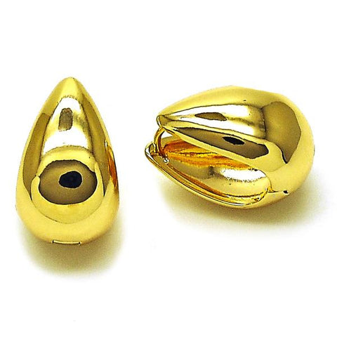 Argolla Huggie 02.195.0367.18 Oro Laminado, Diseño de Gota, Pulido, Dorado