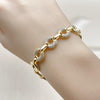 Pulsera Elegante 03.283.0504.07 Oro Laminado, con Zirconia Cubica Blanca, Pulido, Dorado