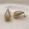 Arete Dormilona 02.282.0029 Oro Laminado, Diseño de Gota, con Zirconia Cubica Blanca, Pulido, Dorado