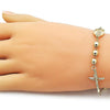 Pulsera Elegante 03.213.0360.08 Oro Laminado, Diseño de Guadalupe y Crucifijo, Diseño de Guadalupe, Pulido, Dorado