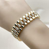 Pulsera Elegante 03.283.0498.07 Oro Laminado, con Zirconia Cubica Blanca, Pulido, Dorado