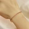 Pulsera Tennis 03.58.0065.3.07 Oro Laminado, con Zirconia Cubica Rosado, Pulido, Dorado