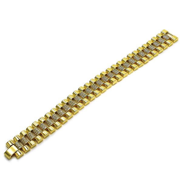 Pulsera Elegante 03.283.0498.07 Oro Laminado, con Zirconia Cubica Blanca, Pulido, Dorado