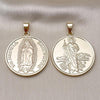 Dije Religioso 05.427.0001 Oro Laminado, Diseño de Guadalupe y San Judas, Diseño de Guadalupe, Pulido, Dorado