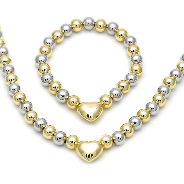 Collar y Pulso 06.341.0009.2 Oro Laminado, Diseño de Chunky y Bola, Diseño de Chunky, Pulido, Dos Tonos