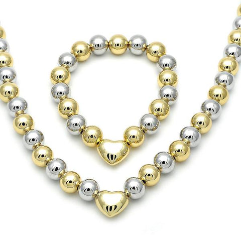 Collar y Pulso 06.341.0010.2 Oro Laminado, Diseño de Chunky y Bola, Diseño de Chunky, Pulido, Dos Tonos