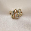 Anillo Multi Piedra 01.310.0047 Oro Laminado, Diseño de Infinito, con Zirconia Cubica Blanca, Pulido, Dorado