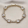 Pulsera Tennis 03.283.0461.07 Oro Laminado, con Zirconia Cubica Blanca, Pulido, Dorado
