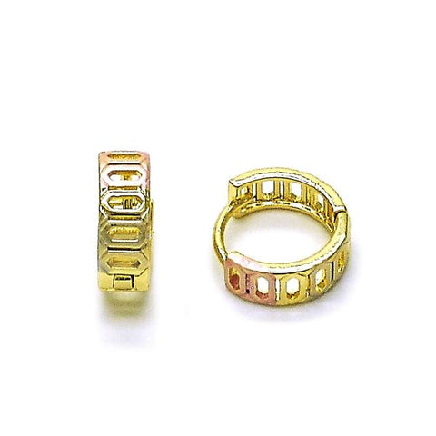 Argolla Huggie 02.213.0822.14 Oro Laminado, Pulido, Tricolor