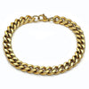Pulsera Básica 03.435.0002.09 Acero Inoxidable, Diseño de Miami Cubana, Pulido, Dorado