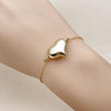 Pulsera Elegante 03.63.2289.08 Oro Laminado, Diseño de Corazon y Hueco, Diseño de Corazon, Pulido, Dorado