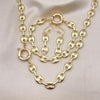 Collar, Pulso y Arete 06.372.0069 Oro Laminado, Diseño de Chunky, Pulido, Dorado