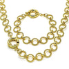 Collar y Pulso 06.415.0006 Oro Laminado, Diseño de Chunky, Pulido, Dorado