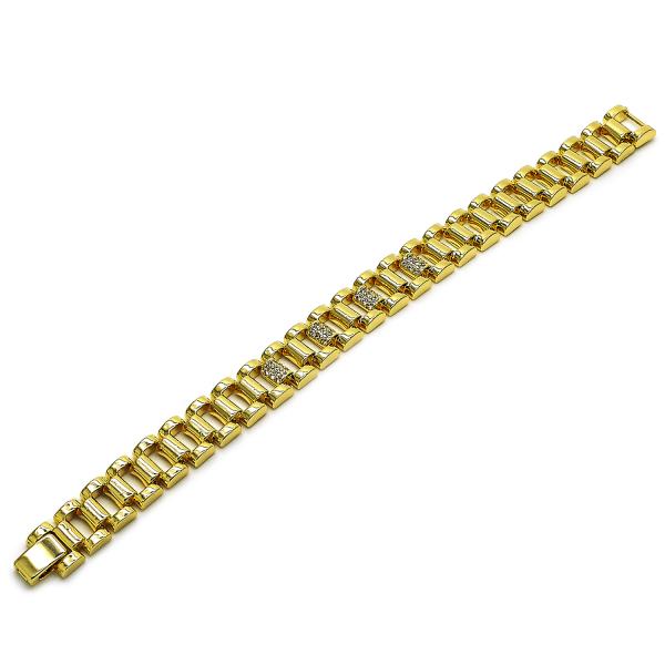 Pulsera Elegante 03.283.0503.07 Oro Laminado, con Zirconia Cubica Blanca, Pulido, Dorado