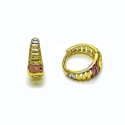Argolla Huggie 02.156.0727.15 Oro Laminado, Pulido, Tricolor