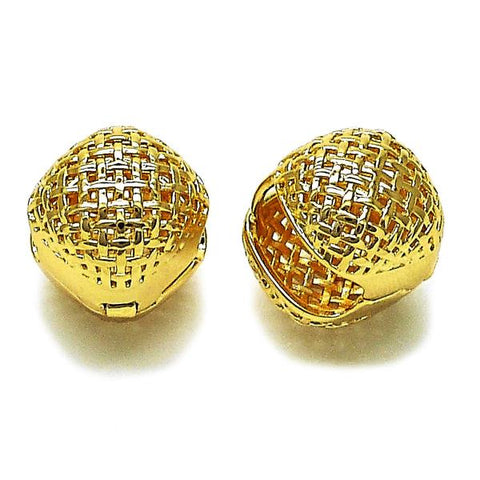 Argolla Huggie 02.195.0362.16 Oro Laminado, Diseño de Filigrana, Pulido, Dorado