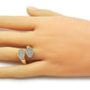 Anillo Multi Piedra 01.266.0069 Oro Laminado, con Zirconia Cubica Blanca, Pulido, Dorado