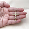Dije Religioso 05.63.1168 Oro Laminado, Diseño de Cruz y Crucifijo, Diseño de Cruz, Pulido, Dorado