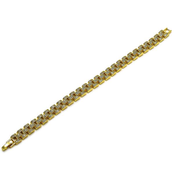 Pulsera Elegante 03.283.0493.07 Oro Laminado, con Zirconia Cubica Blanca, Pulido, Dorado