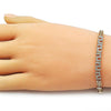 Pulsera Elegante 03.283.0506.07 Oro Laminado, Diseño de Llave Griega, con Zirconia Cubica Blanca, Pulido, Dorado