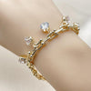 Pulsera de Dije 03.331.0329.07 Oro Laminado, con Zirconia Cubica Blanca, Pulido, Dorado