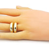 Anillo Elegante 01.213.0042 Oro Laminado, Diseño de Chunky, Pulido, Dorado