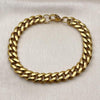 Pulsera Básica 03.257.0001.09 Acero Inoxidable, Diseño de Miami Cubana, Pulido, Dorado