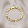 Pulsera Solida 03.413.0002.07 Oro Laminado, Diamantado, Dorado