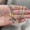 Collar y Pulso 04.113.0045.24 Acero Inoxidable, Diseño de Llave Griega, Diamantado, Dos Tonos