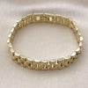 Pulsera Solida 03.213.0388.08 Oro Laminado, Pulido, Dorado