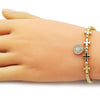 Pulsera Elegante 03.341.0236.11 Oro Laminado, Diseño de San Benito y Cruz, Diseño de San Benito, Pulido, Dorado