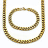 Collar y Pulso 06.435.0001 Acero Inoxidable, Diseño de Miami Cubana, Pulido, Dorado