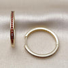 Argolla Huggie 02.195.0297.2.30 Oro Laminado, con Zirconia Cubica Granate, Pulido, Dorado