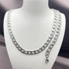 Collar y Pulso 06.116.0027 Acero Inoxidable, Diseño de Cubana Pave, Diamantado, Acero