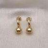 Arete Colgante 02.195.0211 Oro Laminado, Diseño de Bola, Pulido, Dorado