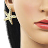 Arete Dormilona 02.282.0050 Oro Laminado, Diseño de Estrella, Pulido, Dorado