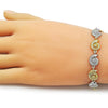 Pulsera Tennis 03.341.0239.07 Oro Laminado, Diseño de Caracol, Diamantado, Dos Tonos