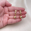 Arete Colgante 02.195.0211 Oro Laminado, Diseño de Bola, Pulido, Dorado