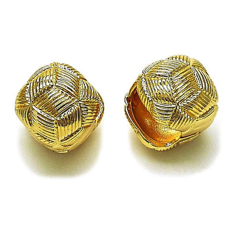 Argolla Huggie 02.195.0360.16 Oro Laminado, Diseño de Bola, Diamantado, Dorado