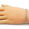 Pulsera Tennis 03.213.0344.07 Oro Laminado, con Zirconia Cubica Blanca, Pulido, Dorado