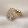 Anillo Multi Piedra 01.428.0010 Oro Laminado, con Micro Pave Blanca, Pulido, Dorado